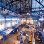 factory workshop interior machines glass production background 1