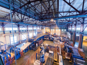 factory workshop interior machines glass production background 1